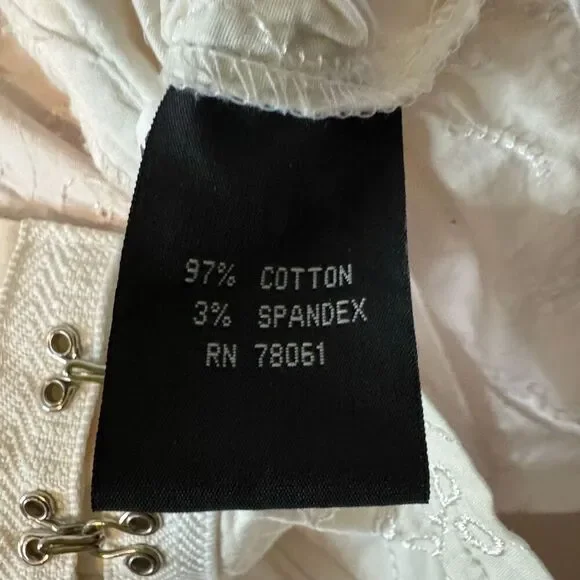 Tripp NYC 3X Cap Sleeve Corset Top White Eyelet Lace Up Renaissance Lolita Y2K - Picture 6 of 8